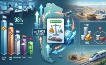 Minería: superávit comercial creció 60% interanual en agosto y llegó a u$s543 millones